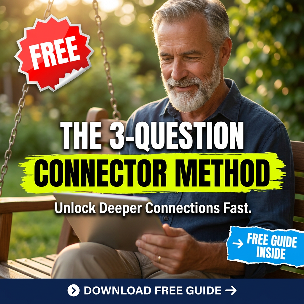 Ad creative for the 3-Question Connector Method free guide.