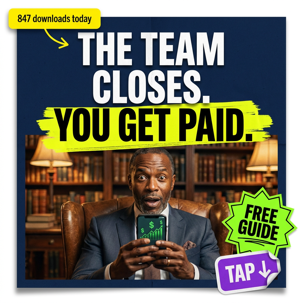 Ad creative reading The team closes. You get paid.