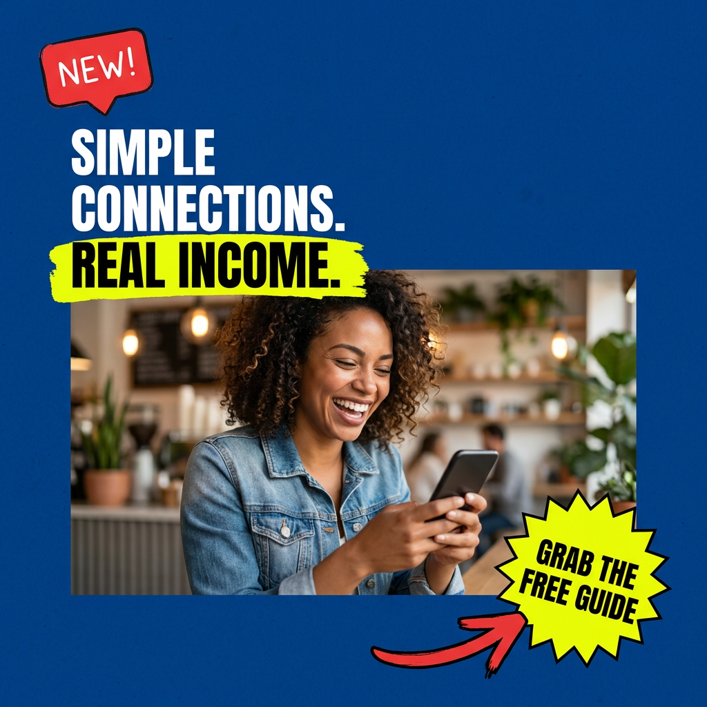 Ad creative reading Simple connections. Real income.